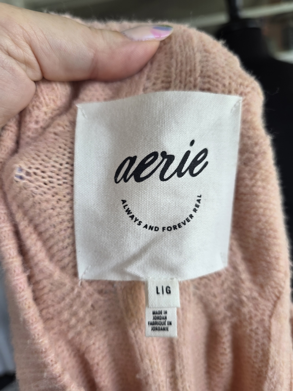 NWT Aerie Peach Cable Crewneck Sweater Super Soft Large Oversized - Picture 10 of 15